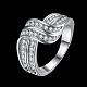錫合金ラインストーンの指輪  プラチナ  クリスタル  18.1mm  サイズ8 RJEW-BB17315-8B-2