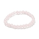 Naturelle quartz rose de perle bracelets extensibles BJEW-A117-B-11-5