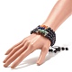 Ensemble de bracelets de perles tressées en pierre de lave naturelle 4 pièces 4 styles pour femmes BJEW-TA00115-6