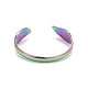 Ионное покрытие (ip) цвет радуги 304 лист из нержавеющей стали открытое манжетное кольцо для женщин RJEW-C025-25M-3