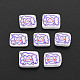 手作り樹脂クレイカボション  女の子と長方形  青紫色  7.5~8.5x8~10.5x2mm  約5500個/1000g  約5500個/1000g CLAY-N006-140-1