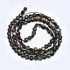Natural Golden Sheen Obsidian Beads Strands G-E530-07J-2