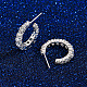 Orecchini ad anello in ottone con micro pavè di zirconi cubici WG8711-2