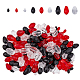 HOBBIESAY 210Pcs 3 Colors 3 Sizes Faceted Design Glass Beads Teardrop Crystal Pendants Beads Lustered Drop Spacer Loose Beads Necklace Bracelet DIY Creation Beads for Beading Projects GLAA-HY0001-17-1