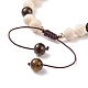 Bracelet en perles tressées en bois naturel BJEW-JB08210-5