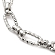 304 Stainless Steel Faceted Oval Link Chain Bracelet BJEW-K226-13P-2