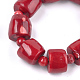 Bracelets extensible perlés de corail de bambou marin (imitation corail) BJEW-S134-106-2