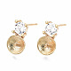 Brass Micro Pave Clear Cubic Zirconia Stud Earring Findings X-KK-T056-122G-NF-3