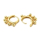 Brass Round Beads Dangle Hoop Earrings for Women EJEW-A079-07G-2