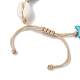 Bracelets de cheville en coquillages naturels et perles synthétiques tressées turquoise AJEW-AN00562-03-4