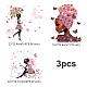Creatcabin 3pcs3スタイルの女性ペットフィルムとホットメルト接着剤伝熱フィルム  衣類用アクセサリー  ピンク  1個/スタイル DIY-CN0001-45-3