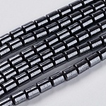 Perles en hématite synthétique sans magnétiques, colonne, noir, 4x5mm, Trou: 1mm, Environ 80 pcs/chapelet, 16 pouce