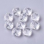 Perles en verre manuelles, imitation de cristal autrichien, facettes rondelle, clair, 16x12mm, Trou: 1mm