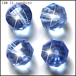 Imitation österreichischen Kristallperlen, Klasse aaa, facettiert, Runde, Licht Himmel blau, 10 mm, Bohrung: 0.9~1 mm