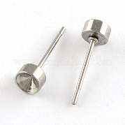 201 Stainless Steel Stud Earring Settings STAS-S041-04