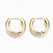 Brass Huggie Hoop Earrings KK-S356-151G-NF