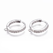 Латунные серьги-обручи ZIRC-F103-03-P
