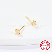 Goldener Ohrstecker aus Sterlingsilber mit Mikropavé-Kubikzirkonia XN7792-6