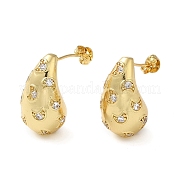 Серьги-капли из кубического циркония с лунными серьгами EJEW-Z019-21G