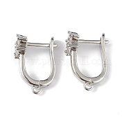 Серьги-кольца из латуни с цветком ZIRC-L097-054P