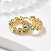 Серьги-кольца из латуни с микропаве из кубического циркония EJEW-N011-03G