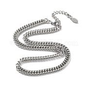 304 Stainless Steel Cuban Link Chain Necklace NJEW-D045-04P