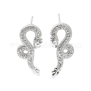 Серьга-гвоздик из латуни с микропаве из кубического циркония EJEW-C086-01P