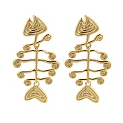 Серьги-гвоздики из латуни с рыбьей костью для женщин EJEW-Q389-05G