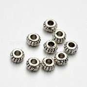 Проставки из сплава Rondelle в тибетском стиле PALLOY-E381-04-4mm-NR