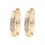Серьги-кольца из латуни с микропаве из кубического циркония EJEW-D078-47KCG