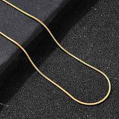 Collares de cadena de serpiente redonda de acero inoxidable 304 de 1 mm para mujer, revestimiento de iones (ip), real 18k chapado en oro, 20.16 pulgada (51.2 cm)