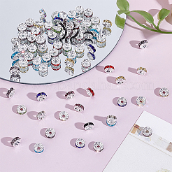 160 Uds. Cuentas espaciadoras de rhinestone de latón de 10 colores&nbsp;RB-ME0001-02
