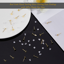 20 шт. 925 плоские серьги-гвоздики из стерлингового серебра&nbsp;STER-DC0001-63A