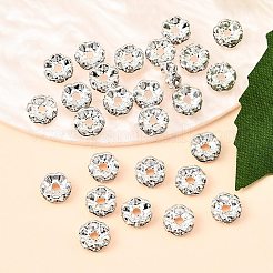 Латунные хрустальные бусины-разделители со стразами&nbsp;X-RB-A006-7MM-S