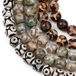 Тибетского стиля бусы дзи&nbsp;G-G039-8mm-M