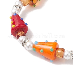 Браслеты ручной работы из бусин-лэмпворк и ракушек для женщин&nbsp;BJEW-TA00675