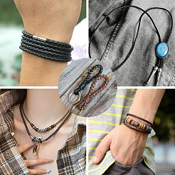 10 ярд двухцветного плетеного кожаного шнура&nbsp;WL-TA0001-03