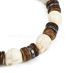 Pulseras elásticas de coco natural&nbsp;BJEW-JB12133-02