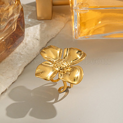 Кольца-манжеты из нержавеющей стали с цветком для женщин&nbsp;UZ1208-1