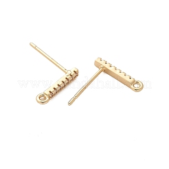 Серьги-гвоздики из латуни с прозрачным кубическим цирконием для женщин&nbsp;LS-KK-A244-10C-G