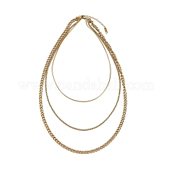 Женские ожерелья из витой цепи из нержавеющей стали 304&nbsp;NJEW-A057-02C-G