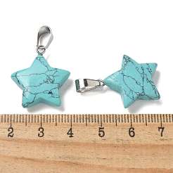 Синтетические бирюзовые подвески&nbsp;G-B127-12P-09
