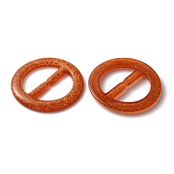 Fermoirs plats ronds en résine&nbsp;CRES-WH0013-15F