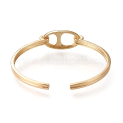 Латунь манжеты браслеты&nbsp;BJEW-F411-01G