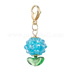 Decorazioni pendenti con perline di semi di vetro e diaspro imperiale sintetico in vaso di frutta&nbsp;HJEW-MZ00308