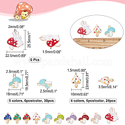Подвески из сплава эмали 60шт 10 стиля&nbsp;ENAM-CA0001-28