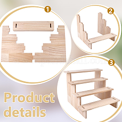 4-stöckige Aufbewahrungs- und Displayständer aus Holz für Actionfiguren&nbsp;ODIS-WH0038-306A