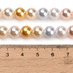 Colliers de perles d'imitation perles en verre électroplaqué&nbsp;EGLA-A049-01