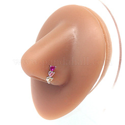 Anelli per l'osso del naso/orecchini per cartilagine con triplo cuore in ottone e zirconi cubici&nbsp;FS-WG6E3C9-03