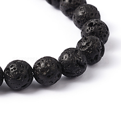 Brins de perles de pierre de lave naturelle&nbsp;g434-9A